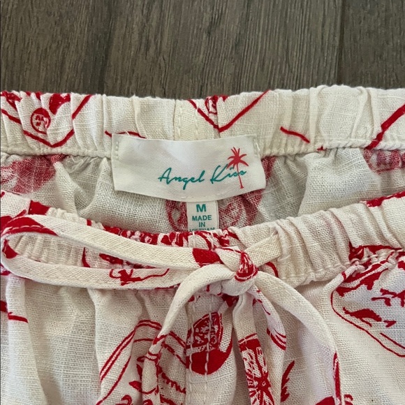 Angel Kiss Red and White Drawstring Pants - Picture 2 of 11